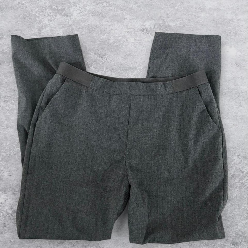Uniqlo Smart Ankle Pants Womens Grey Heather Stretch Tapered Work Trousers